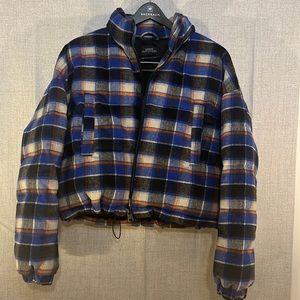 Urban Outfitters Dixie Flannel Puffer Jacket